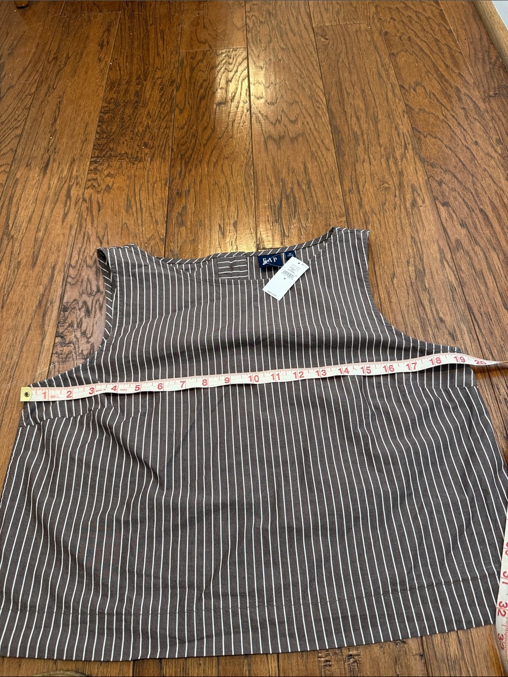 Gap Brown Stripe Poplin Two-Piece Crop Top & Full Skirt Set - Medium - Picture 5 of 14